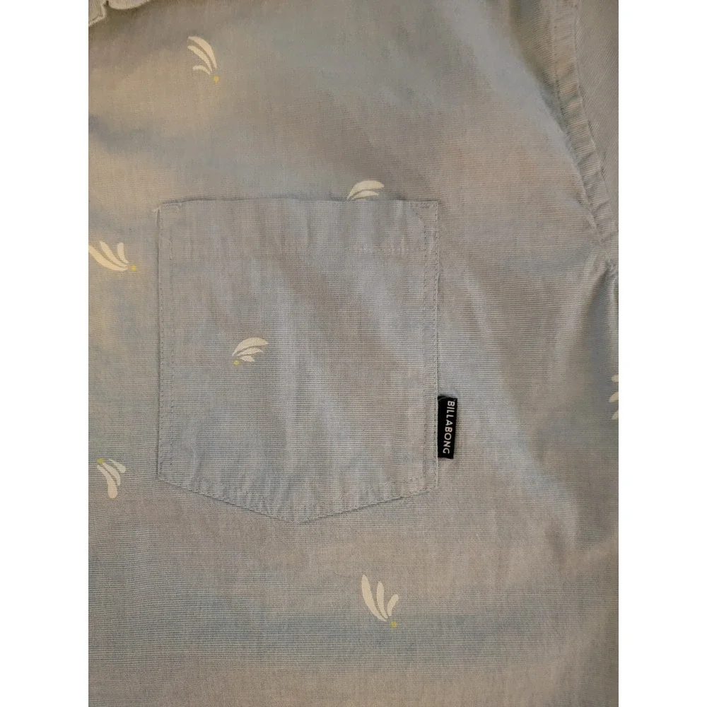 Billabong Mens Short Sleeve Button Up Sailboat Print Tailored‎ Fit Stretch XL